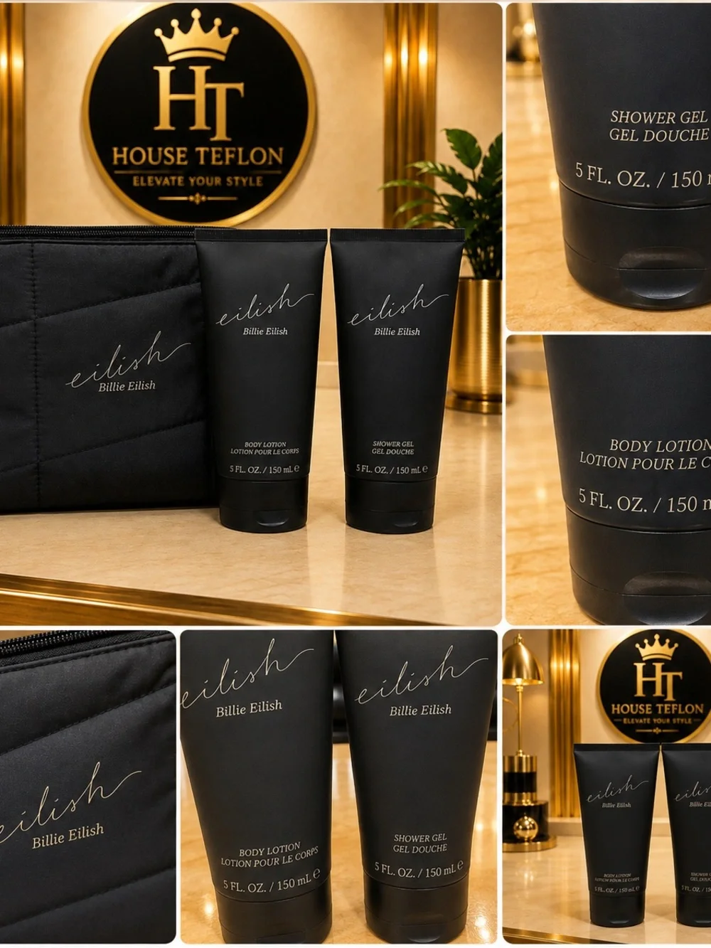 Billie Eilish Body Lotion + Shower Gel 5 oz Each w/ Cosmetic Bag Set